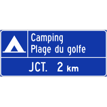  Présignalisation de sortie (équipements touristiques privés) – Jct. 2 km