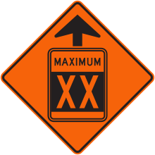 Variable Speed Limit Ahead sign