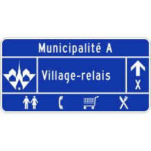 Village-relais sign (bikeways)