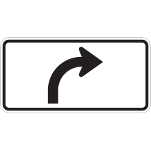 Panonceau de direction à droite (carrefour giratoire)