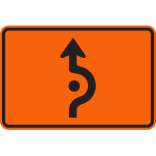 Panonceau de direction tout droit (carrefour giratoire)