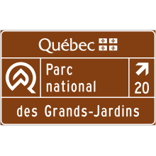 Parc national du Québec (direction de sortie)