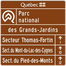 Parc national du Québec (acheminement de trois secteurs)