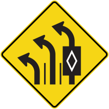 Signal avancé de direction des voies (avec la macle de voie réservée)