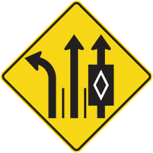 Signal avancé de direction des voies (avec la macle de voie réservée)