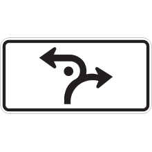 Panonceau de direction à droite ou à gauche (carrefour giratoire)