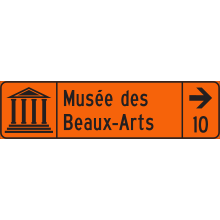 Temporary Exit Direction sign (private tourist facilities)