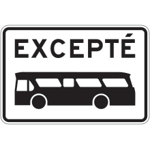 Excepté autobus urbains
