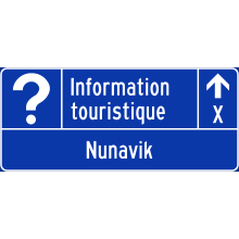 Direction to Tourist Information Office sign (Nunavik)