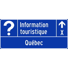 Direction to Tourist Information Office sign (Québec)