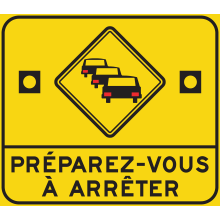 Préparez-vous à arrêter (zone de congestion routière)