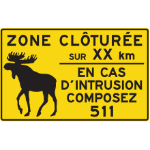 Zone clôturée pour orignaux