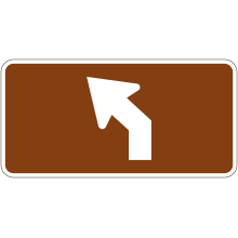 Panonceau de direction à gauche (flèche avancée oblique)