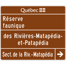 Réserve faunique (entrée d'un secteur)