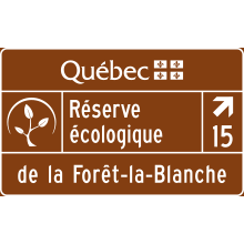 Direction de sortie vers une réserve écologique
