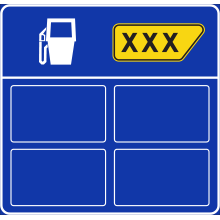 Signalisation de service de carburant sur autoroute