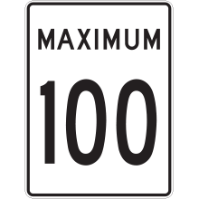Limite de vitesse 100 km/h