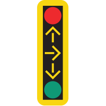 Feux de manoeuvres à un poste de contrôle routier