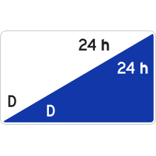 Dispositions des types de carburants et de l'inscription 24 h (espace combiné)