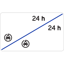 Dispositions des types de carburants et de l'inscription 24 h (espace combiné)