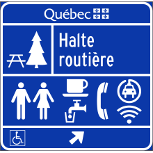 Entrée d'une halte routière (permanente)